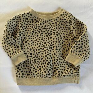 Garanimals 6–9M Baby Sweater | Tan Black Dotted Fleece Lined Pullover